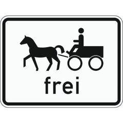  Zusatzzeichen Verkehrszeichen 1024-18 Gespannfuhrwerke frei 450x600 mm, Alu 2 mm, RA1 12357478