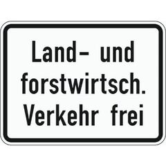  Zusatzzeichen Verkehrszeichen 1026-38 Land- u.forstwirtsch. Verkehr frei 315x420 mm, Alu 2 mm, RA2 12357644