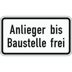  Zusatzzeichen ADCO Verkehrszeichen 1028-32 Anlieger bis Baustelle frei 330x600 mm, Alu 2 mm, RA2 12355868