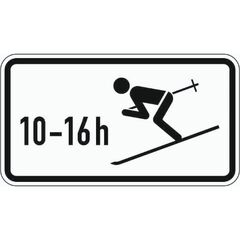  Zusatzzeichen Verkehrszeichen 1040-10 Wintersport erlaubt, zeitl. beschränkt (10-16h) 330x600 mm, Alu 2 mm, RA2 12357458