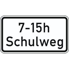  Zusatzzeichen Verkehrszeichen 1040-36 7-15h Schulweg 330x600 mm, Alu 2 mm, RA1 12357976