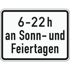  Zusatzzeichen Verkehrszeichen 1042-35 6-22h an Sonn- u.Feiertagen 315x420 mm, Alu 2 mm, RA3 12357972