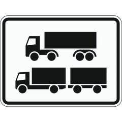  Zusatzzeichen Verkehrszeichen 1048-15 Nur Sattelfahrzeuge u.Lastkraftwagen m. Anhänger 315x420 mm, Alu 2 mm, RA3 12357612