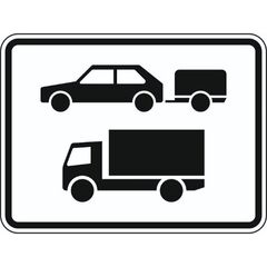  Zusatzzeichen Verkehrszeichen 1048-20 Nur Personenkraftwagen m. Anhänger u. Kraftfahrzeuge m. einer zul. Gesamtmasse über 3,5t, 450x600 mm, Alu 2 mm, RA2 12357610
