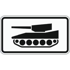  Zusatzzeichen Verkehrszeichen 1049-12 Nur militärische Kettenfahrzeuge 330x600 mm, Alu 2 mm, RA2 12358307