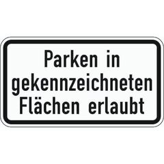  Zusatzzeichen Verkehrszeichen 1053-30 Parken in gekennz. Flächen erlaubt 330x600 mm, Alu 2 mm, RA2 12357775