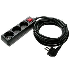  Steckdosenleisten as-Schwabe Steckdosenleiste 3-fach, 5m, schwarz, H05VV-F 3G1,5, mit Schalter 12362511