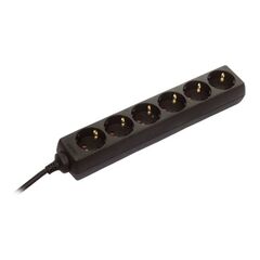  Steckdosenleisten as-Schwabe Steckdosenleiste 6-fach, 1,4m, schwarz, H05VV-F 3G1,5 12362517