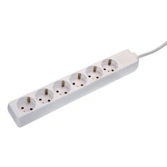  Steckdosenleisten as-Schwabe Steckdosenleiste 6-fach, 3m, weiß, H05VV-F 3G1,5 12362518
