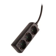  Steckdosenleisten as-Schwabe Steckdosenleiste 3-fach, 1,4m, schwarz, H05VV-F 3G1,5 12362504