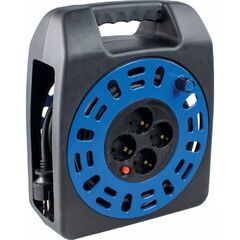  Kabelbox as-Schwabe Kompakttrommel KBS 404T schwarz/blau, 25m H05VV-F 3G1,5, IP20 12362149
