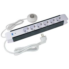  PROFI Steckdosenleisten as-Schwabe Steckdosenleiste FLASH 6-fach, mit Hand-/Fußschalter, 1,5 m 12362489
