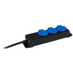  Mehrfach-Verteiler m.Verlänger as-Schwabe 3-fach Verteilersteckdose 1,5m, H07RN-F 3G1,5, schwarz/blau, IP44 12361886