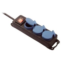  Mehrfach-Verteiler m.Verlänger as-Schwabe 3-fach Verteilersteckdosenleiste 1,5m, H07RN-F 3G1,5, schwarz/blau, IP44 12361896