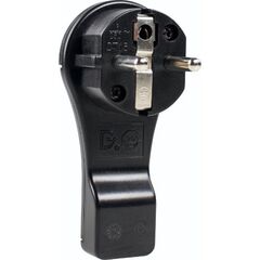  Steckvorrichtung 230V as-Schwabe Schutzkontakt-Flachstecker, schwarz 12362604
