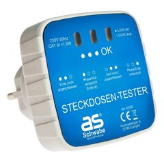  Prüfstecker für Steckdosen as-Schwabe Prüfstecker für Steckdosen, Phase/Null-Leiter/Erde Anschluss-Prüfstecker für Schuko-Steckdosen 12362575