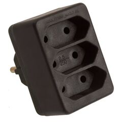  Multi-Stecker as-Schwabe Eurostecker 3-fach, schwarz, 230 V 12362479