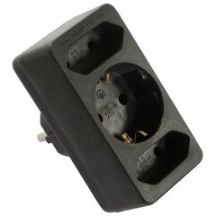  Multi-Stecker as-Schwabe Euromultistecker 2+1, schwarz, 230 V 12362483