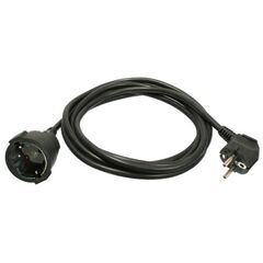  Verlängerung PVC 230V as-Schwabe PVC-Verlängerung 5m, H05VV-F 3G1,5, schwarz, IP20 12361974