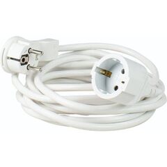  Verlängerung PVC 230V as-Schwabe PVC-Verlängerung mit Flachstecker 5m, H05VV-F 3G1,5, weiß, IP20 12361990