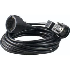  Verlängerung PVC 230V as-Schwabe PVC-Verlängerung mit Flachstecker 5m, H05VV-F 3G1,5, schwarz, IP20 12361986