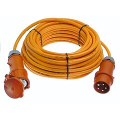  CEE Verlängerung PUR 400V as-Schwabe CEE-Verlängerung 25m, orange, H07BQ-F 5G6, 400V/32A/5polig, mit Phasenwendestecker 12362037