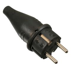  Steckvorrichtung 230V as-Schwabe Vollgummi-Stecker, schwarz, schwere Ausführung 12362576