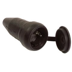  Steckvorrichtung 230V as-Schwabe Vollgummi-Kupplung, schwarz, schwere Ausführung, mit Schutzkappe 12362579