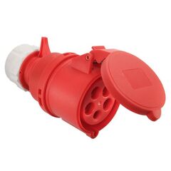  CEE Stecker und Kupplungen as-Schwabe CEE-Kupplung 400V/32A, rot, 5-polig, mit Klappdeckel 12362087