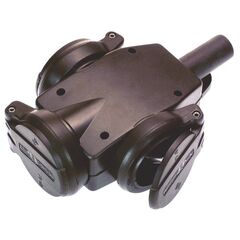  Mehrfach-Verteiler 230V as-Schwabe 3-fach Verteiler-Steckdose, schwarz, Vollgummi, schwere Ausführung 12362574