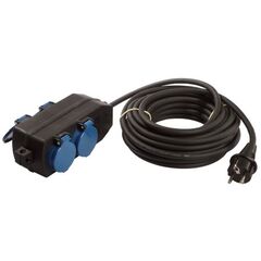  Mehrfach-Verteiler m.Verlänger as-Schwabe 4-fach Verteilersteckdose 10m, H05RR-F 3G1,5, schwarz/blau, IP44 12361888