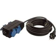  Mehrfach-Verteiler m.Verlänger as-Schwabe 4-fach Verteilersteckdose 5m, H07RN-F 3G1,5, schwarz/blau, IP44 12361890