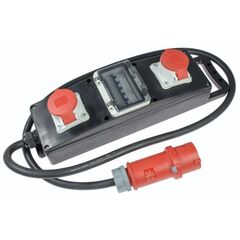 CEE Vollgummi-Verteiler Baustromverteiler Serie S as-Schwabe Vollgummi-Steckdosenleiste S10+ 400V 32A, 2 m H07RN-F 5G6 12362121