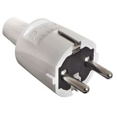  Steckvorrichtung 230V as-Schwabe PVC-Schutzkontakt-Stecker, grau, doppelter Schutzkontakt 12362591