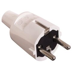  Steckvorrichtung 230V as-Schwabe PVC-Schutzkontakt-Stecker, weiß, doppelter Schutzkontakt 12362592