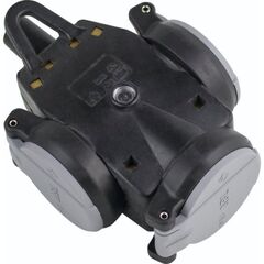  Mehrfach-Verteiler 230V as-Schwabe 3-fach Verteiler-Steckdose SCHUKOultra Pro, schwarz/grau, schwere Ausführung 12362573
