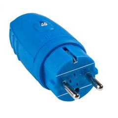  Steckvorrichtung 230V as-Schwabe Gummistecker, blau, doppelter Schutzkontakt 12362581