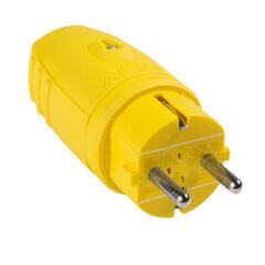  Steckvorrichtung 230V as-Schwabe Gummistecker, gelb, doppelter Schutzkontakt 12362585