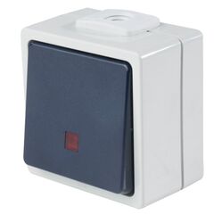  Aufputz-Schalter und Steckdosen as-Schwabe Taster beleuchtet (Schließer), 2 Leitungseinführungen, IP 54 12362562