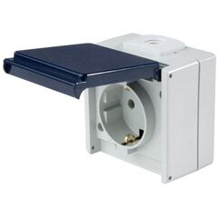  Aufputz-Schalter und Steckdosen as-Schwabe Steckdose 1-fach, 2 Leitungseinführungen, IP 54 12362565