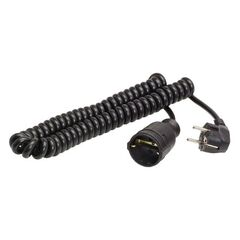  Verlängerung PVC 230V as-Schwabe Schutzkontakt-Spiralkabel 1-2,5m, H05VV-F 3G1,5, schwarz, IP20 12361962