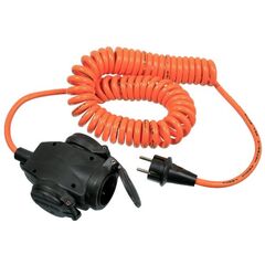  Verlängerung Polyurethan 230V as-Schwabe 3-fach Baustellen-Spiralkabel 1-5m, H07BQ-F 3G1,5, orange, IP44 12361961