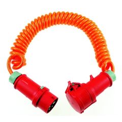  CEE Verlängerung PUR 400V as-Schwabe CEE Baustellen-Spiralleitung 5m, orange, H07BQ-F 5G2,5, 400V/16A/5polig 12362050