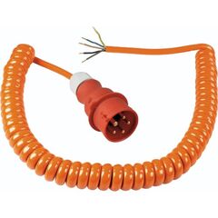  CEE Verlängerung PUR 400V as-Schwabe CEE Baustellen-Spiralleitung 5m, orange, H07BQ-F 5G1,5, mit CEE Stecker 400V/16A 12362051