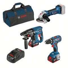 3-tlg. Set Bosch Combo Kit 3-tlg. 18V: GSR + GBH + GWS + 2 x GBA 5,0 Ah + GAL 12369532
