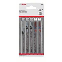  Stichsägeblätter 5-teiliges Set Wood and Plastics mit T-Schaft Bosch 5-tlg. Stichsägeblatt-Set Wood and Plastics, T-Schaft, für Stichsägen 12374330