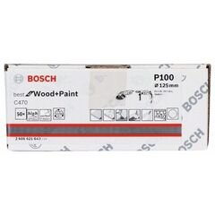  Für Winkelschleifer C470 Best for Wood and Paint Schleifpapier für Winkelschleifer und Bohrer Bosch Schleifblatt Papier C470, 50er-Pack, für kleine Winkelschleifer 12375832