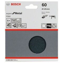  F550 Expert for Metal Schleifpapier für Winkelschleifer Bosch Schleifblatt F550, 5er-Pack, für kleine Winkelschleifer 12376000