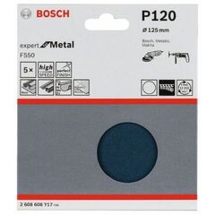  F550 Expert for Metal Schleifpapier für Winkelschleifer Bosch Schleifblatt F550, 5er-Pack, für kleine Winkelschleifer 12375998