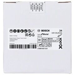  R574 Best for Metal X-LOCK Fiberschleifscheiben Bosch X-LOCK Fiberschleifscheibe, Ø115 mm, K 24, R574, Best for Metal, 1 Stück, für kleine Winkelschleifer 12375874